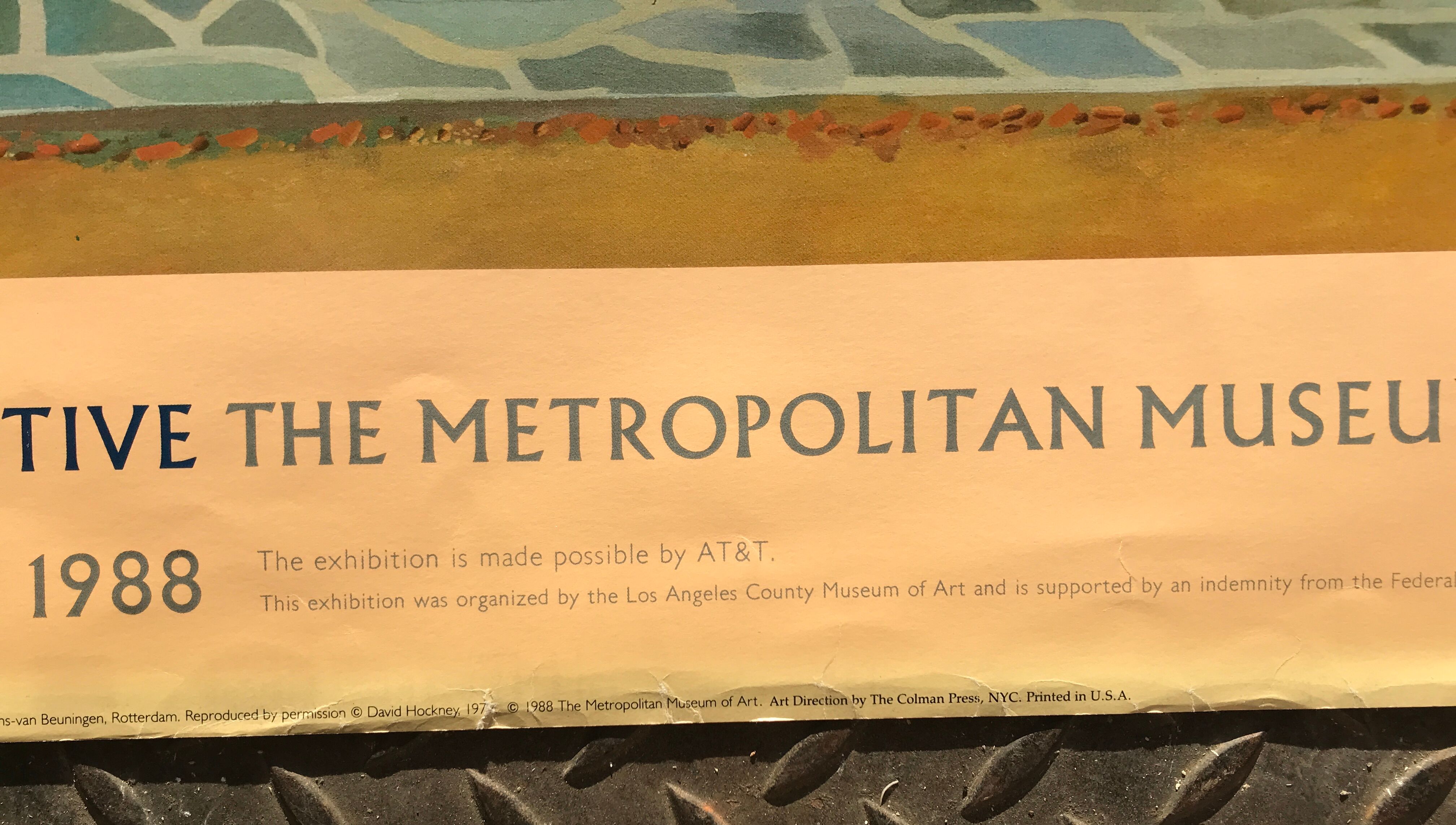 Exhibition poster by David Hockney The Metropolitan Museum of Art, 1988 (Large format)