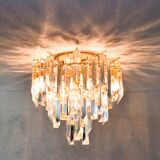 Mid-century modern Italian Venini chandelier in Murano glass Triedri