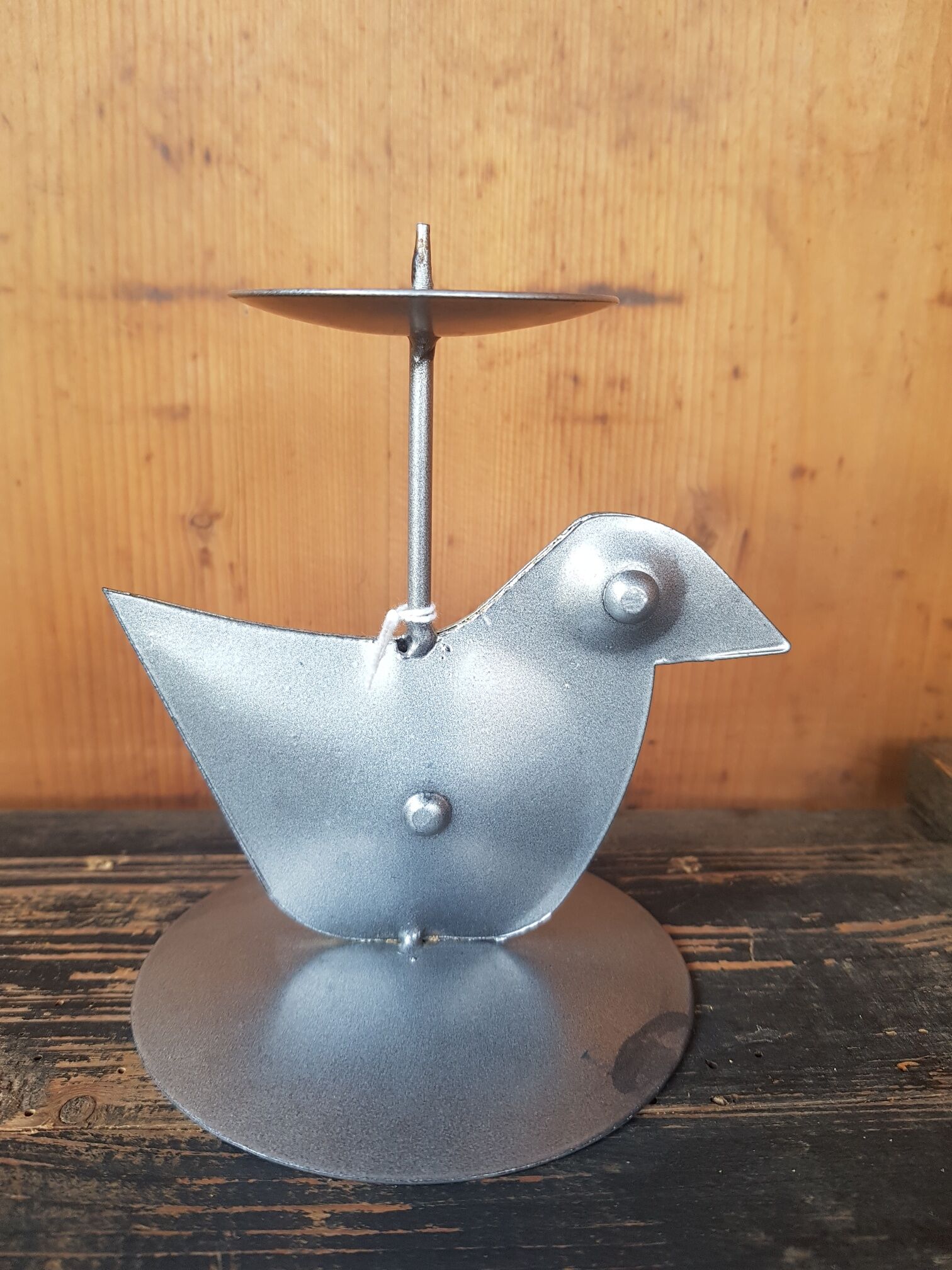 Candle holder bird metal casserole