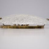 Ceiling lamp in watermarked glass & brass