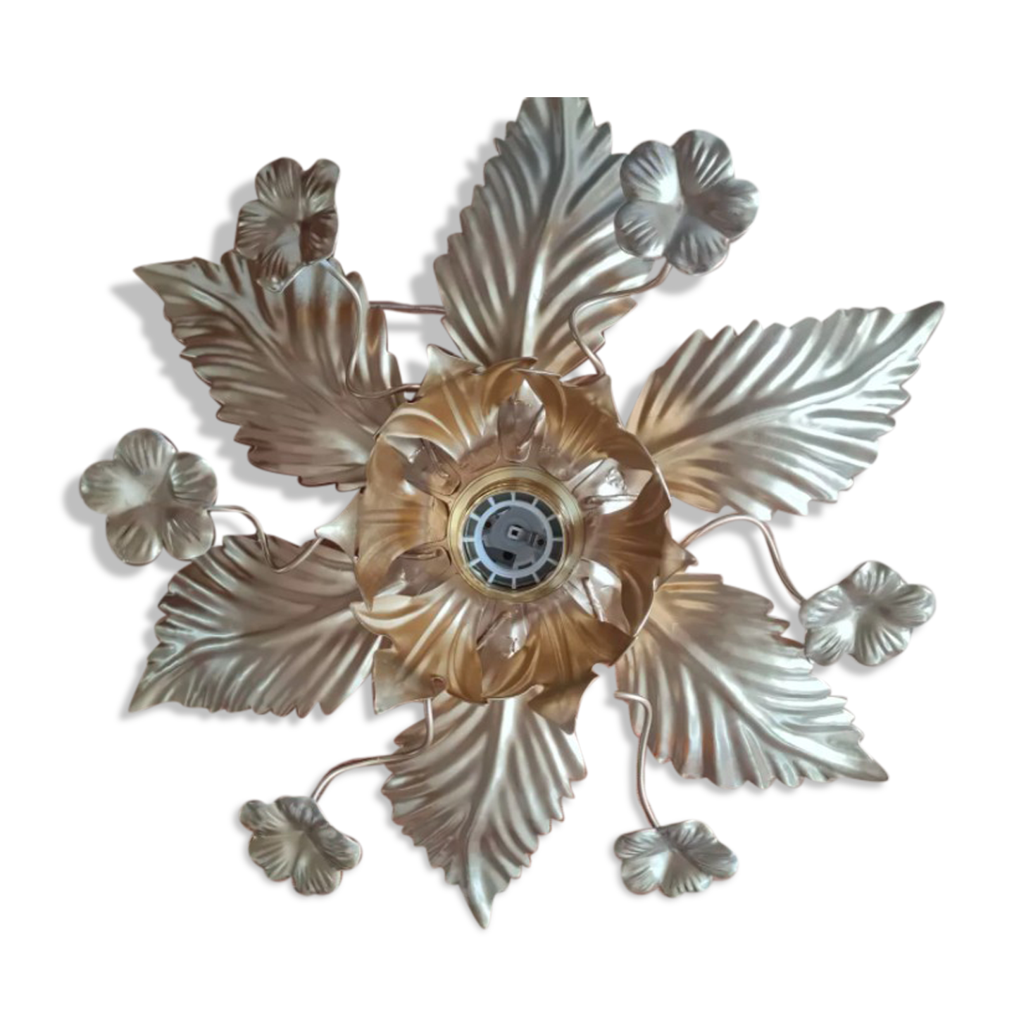 Golden brass flower wall lamp