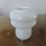 Mushroom lamp in white opaline 70s
