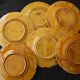 6 dessert plates in Sarreguemines barbotine. Fruit decoration.