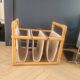 Vintage magazine rack made of bamboo, rattan and canvas
