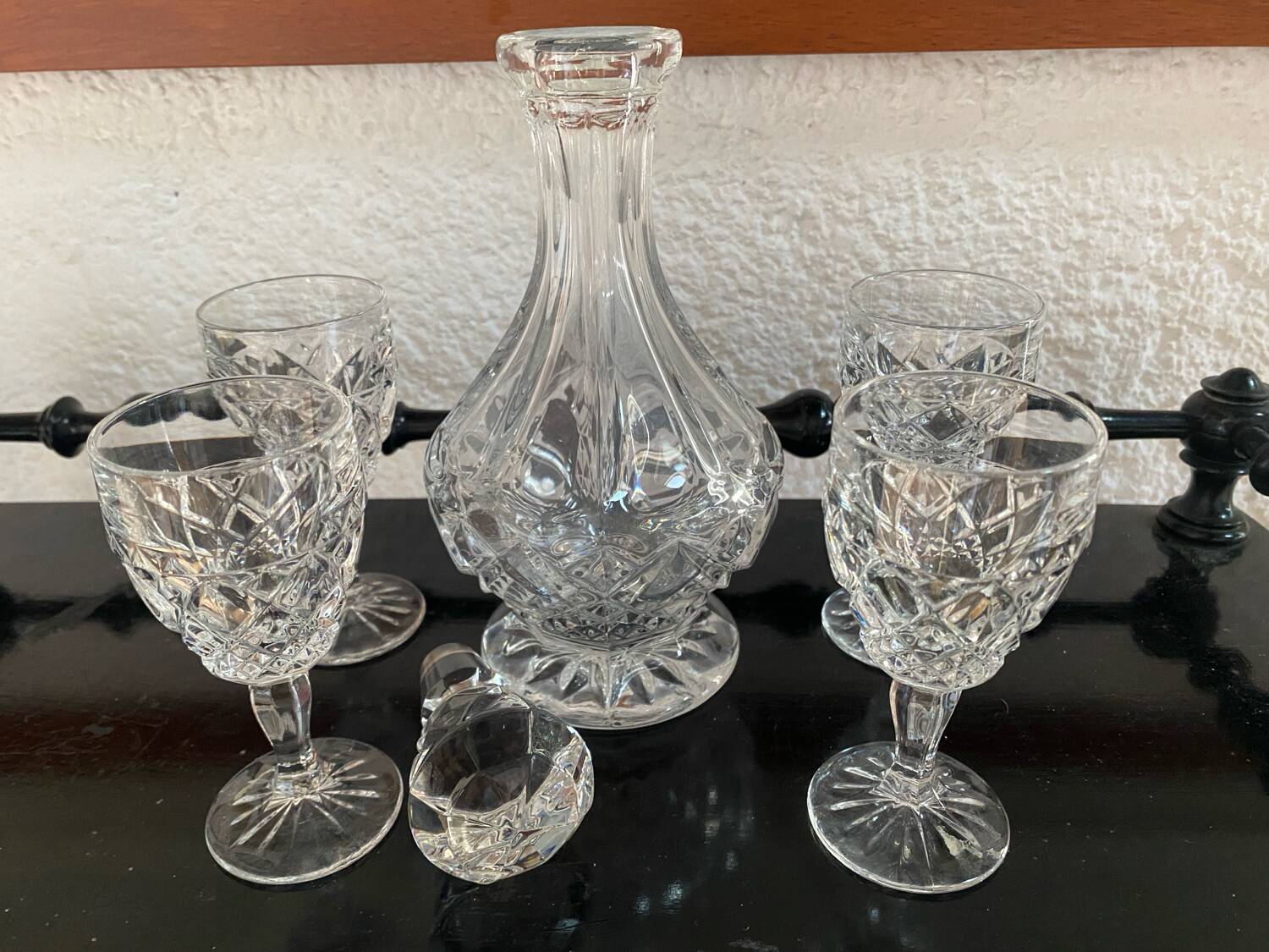 Bohemian crystal liqueur service