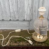 Hollywood Regency Style Brass Crystal Table Lamp