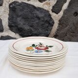 Set de 10 assiettes plates Sarreguemines, modèle Chatenois