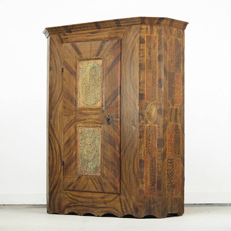 Painted Folk Art Bridal Cupboard