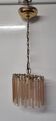 Suspension with pink glass pendants, 1980s