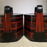 Pair of Chinese bamboo baskets