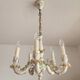 Handgeformt vergoldet vintage Porzellan Kronleuchter Capodimonte 1960er