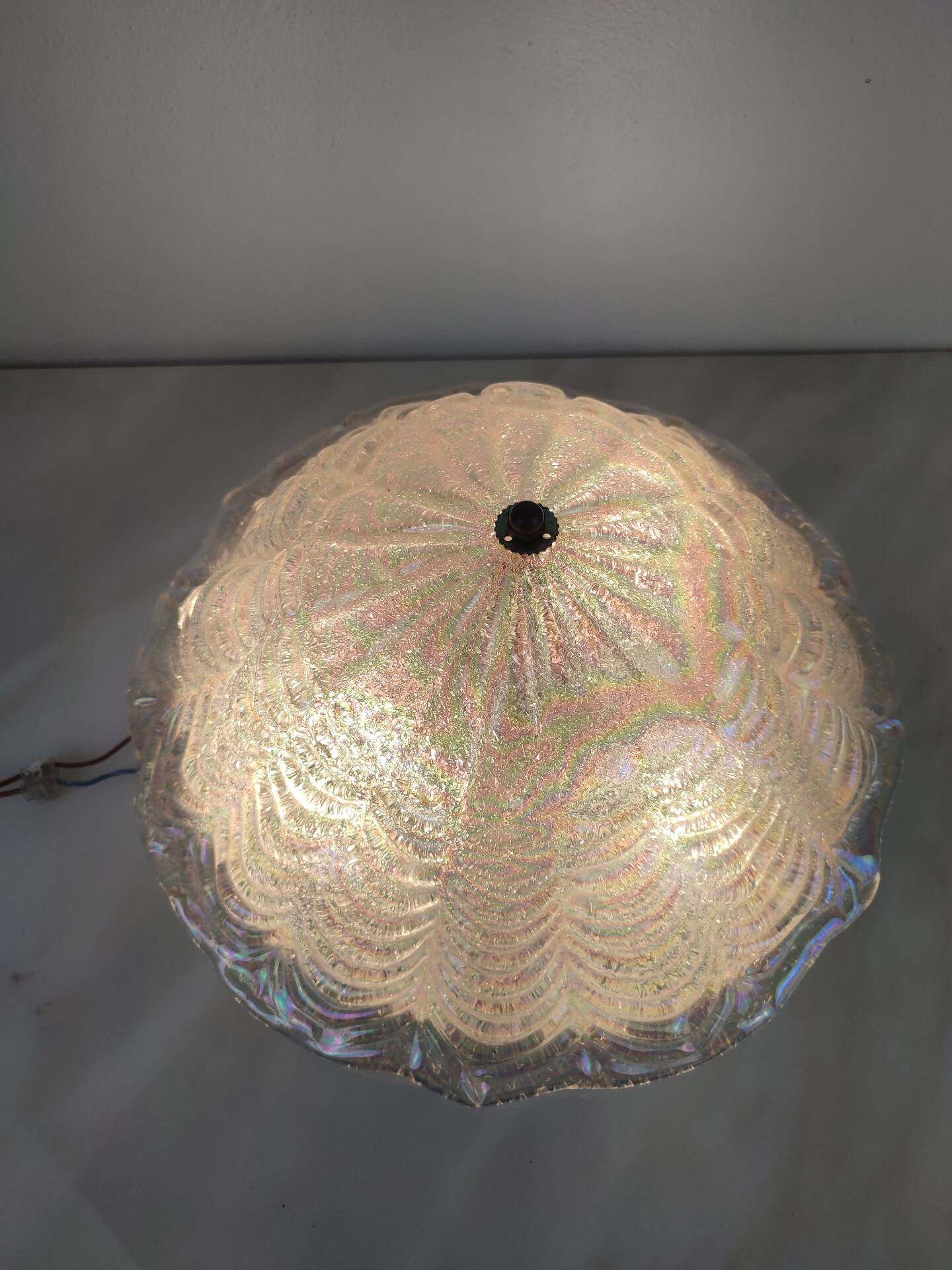 Lustre en verre de Murano irisé italien, 1970