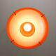 Italian space age orange plexiglass pendant lamp, 1970s