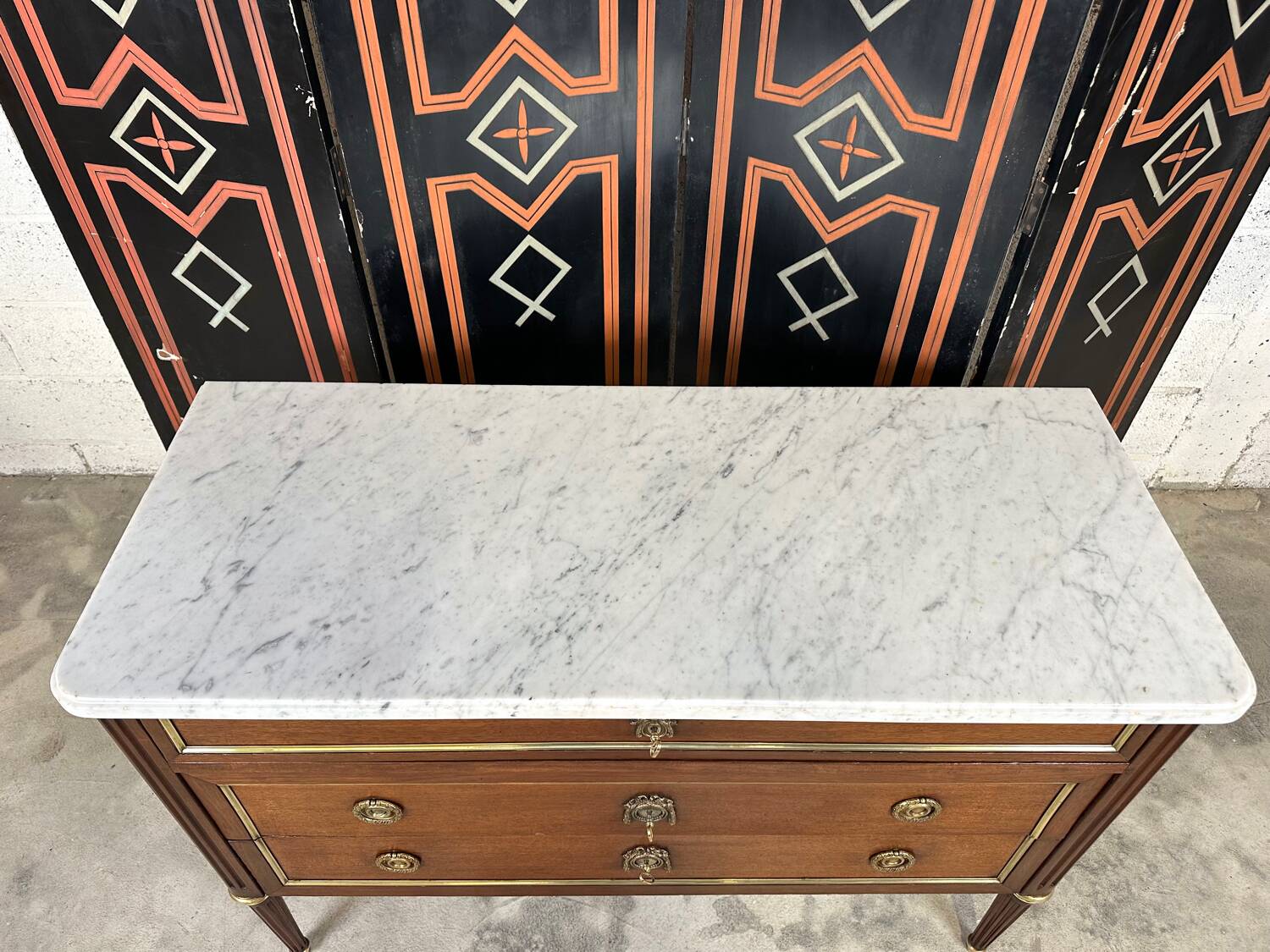 Louis XVI style mahogany chest of drawers