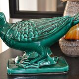 Green glazed ceramic pigeon FPP Vallauris