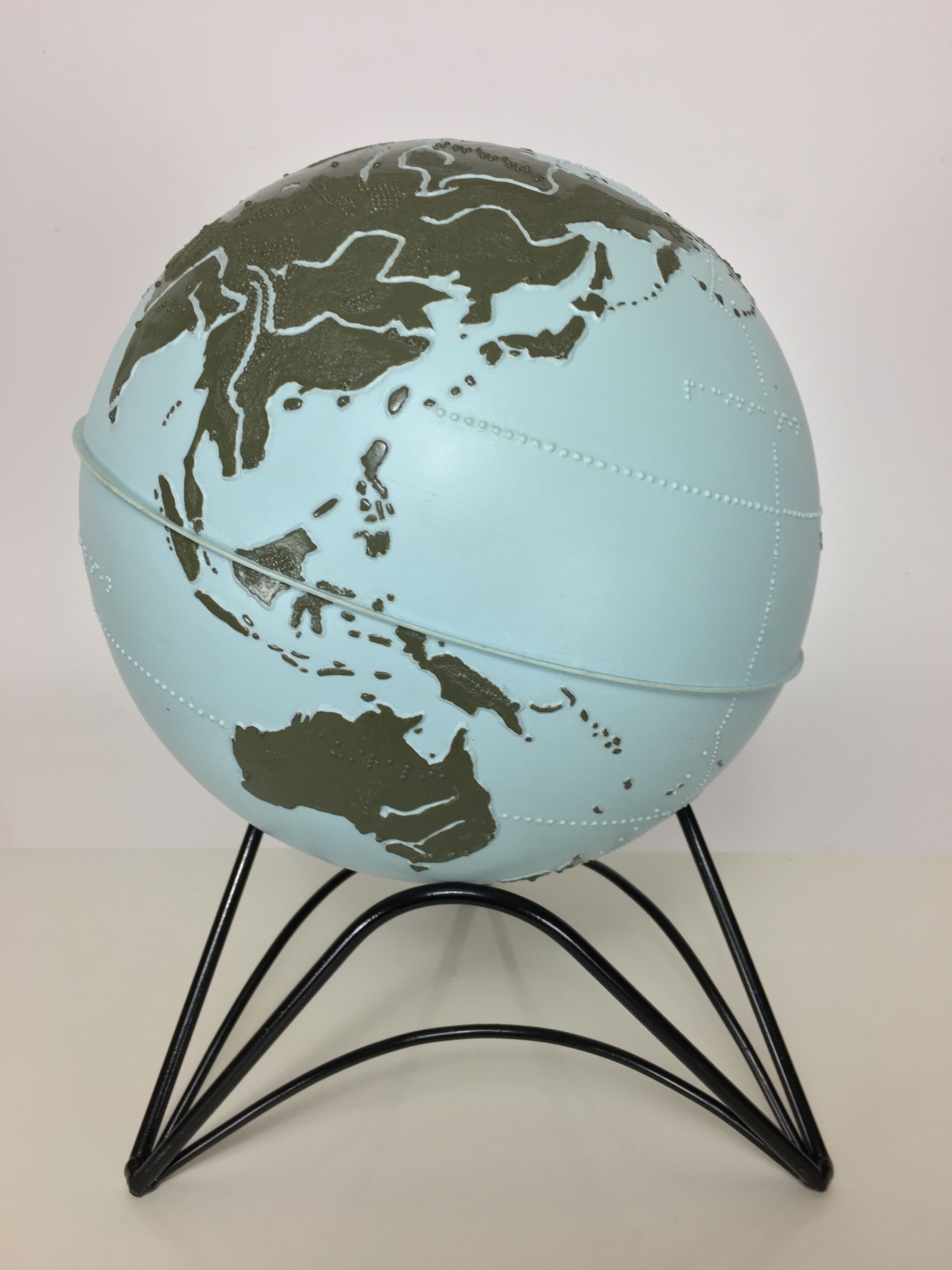 Earth globe in vintage Braille for the visually impaired