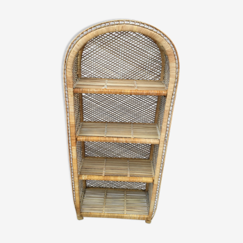 Vintage rattan library