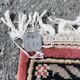 Large vintage Romanian wool carpet in Bakhtiari style
