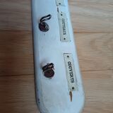 Kitchen towel holder. 5 hooks labeled for hands, plates