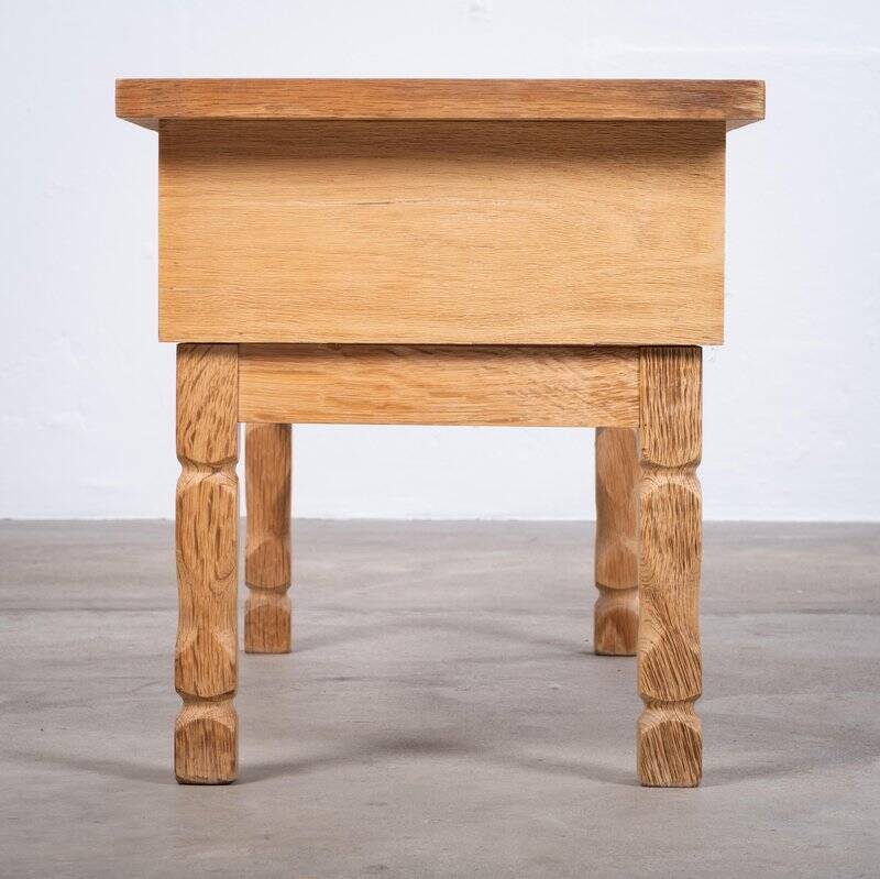 Oak Hall Piece with Tiles by Henning Kjærnulf, Denmark, 1960s