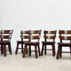Ensemble de six chaises de salle à manger brutalistes françaises