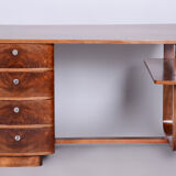 Art deco walnut writing desk designed by Jindrich Halabala, Czechia, 1920s