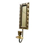 Vintage Art Deco Brass Wall mirrored Candle Sconce