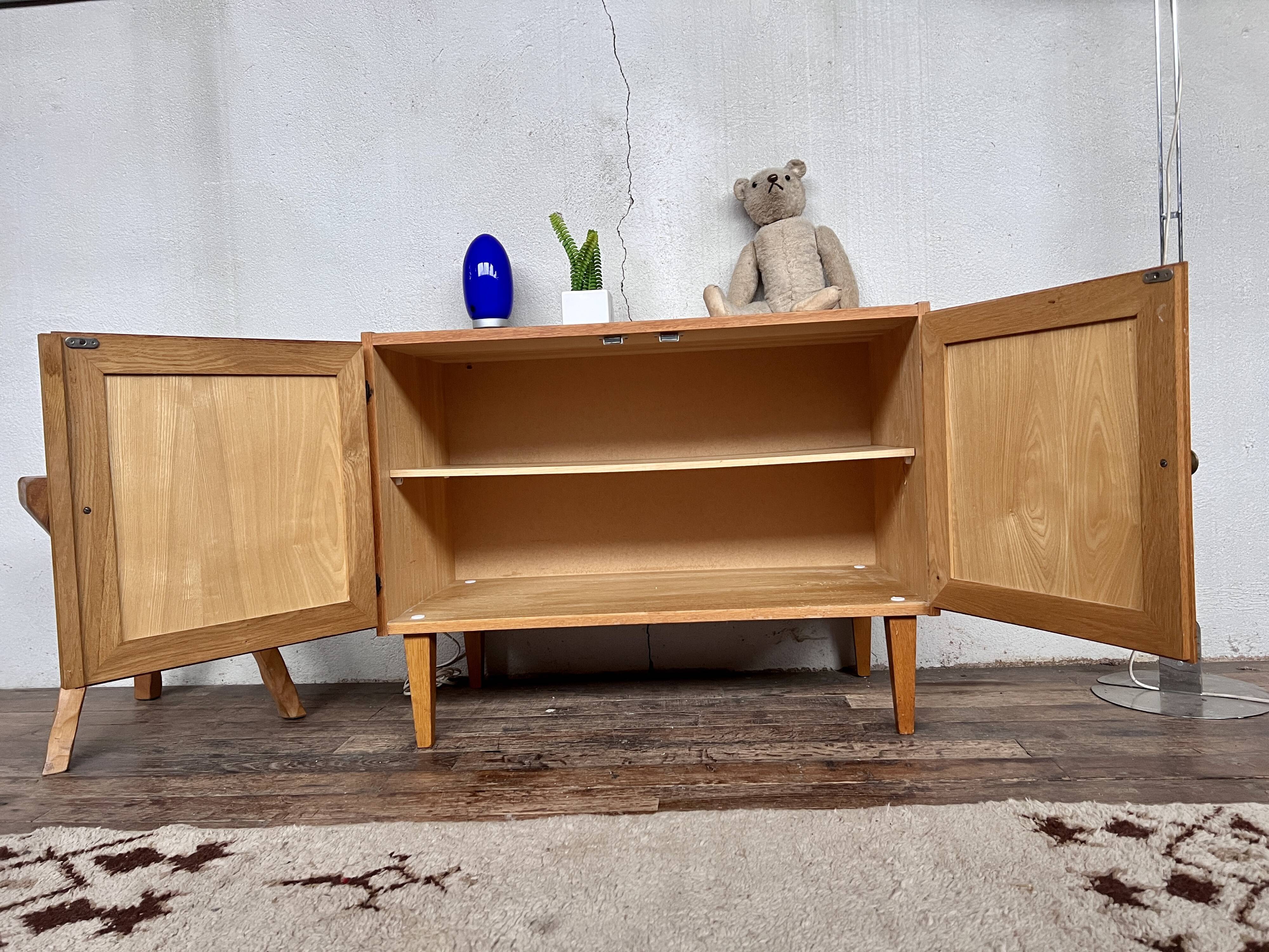 Vintage sideboard in light oak 1960