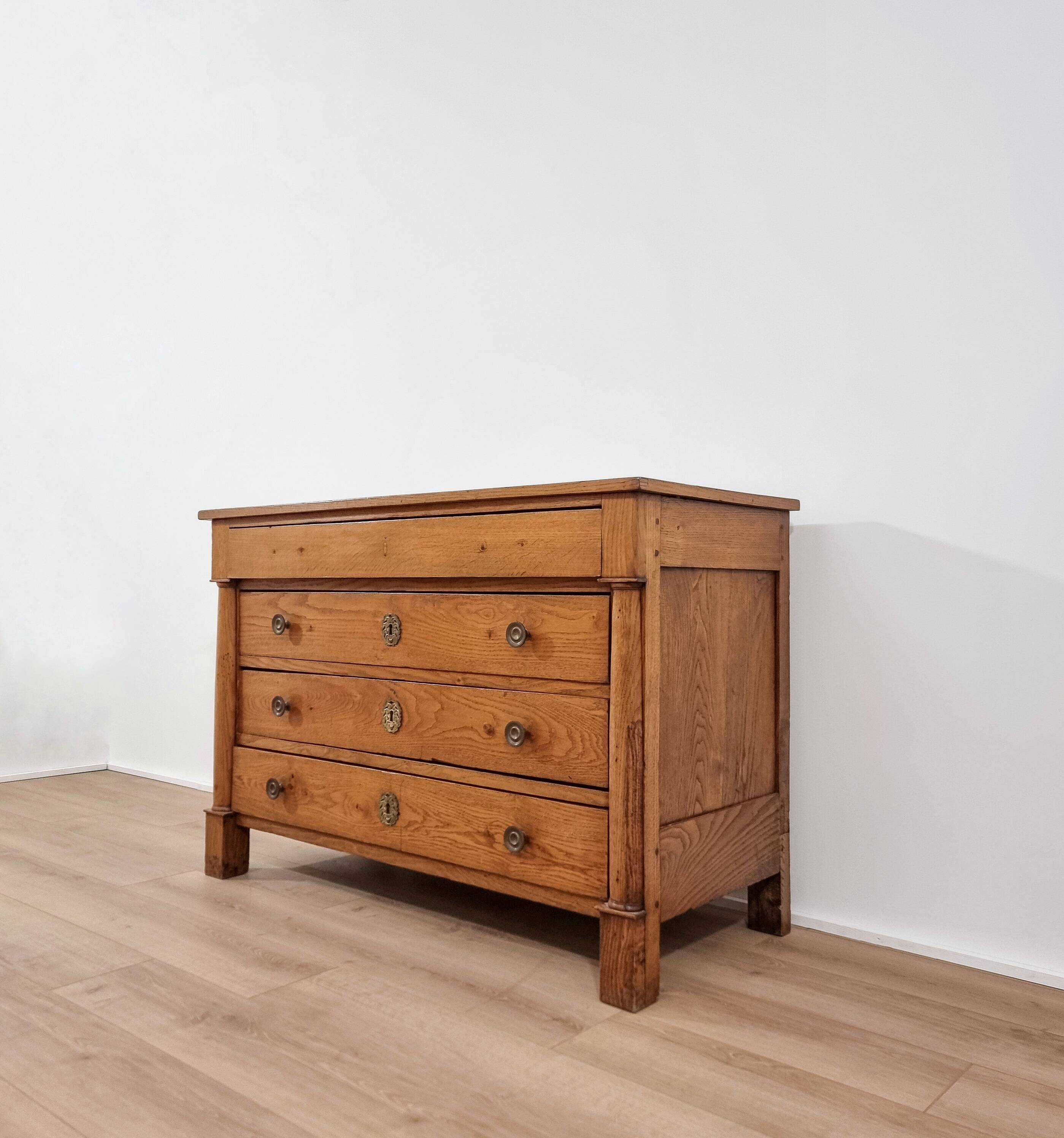 19th century solid wood chest of drawers