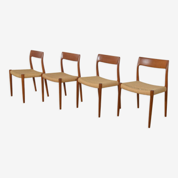 Chaises modèle 77 par Niels Otto Møller pour J.L. Møllers, années 1960, Set de 4