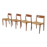 Mid-century dining chairs model 77 by Niels Otto Møller for J.L. Møllers, 1960s, Set of 4