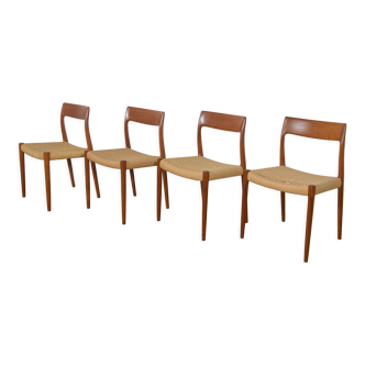 Chaises modèle 77 par Niels Otto Møller pour J.L. Møllers, années 1960, Set de 4