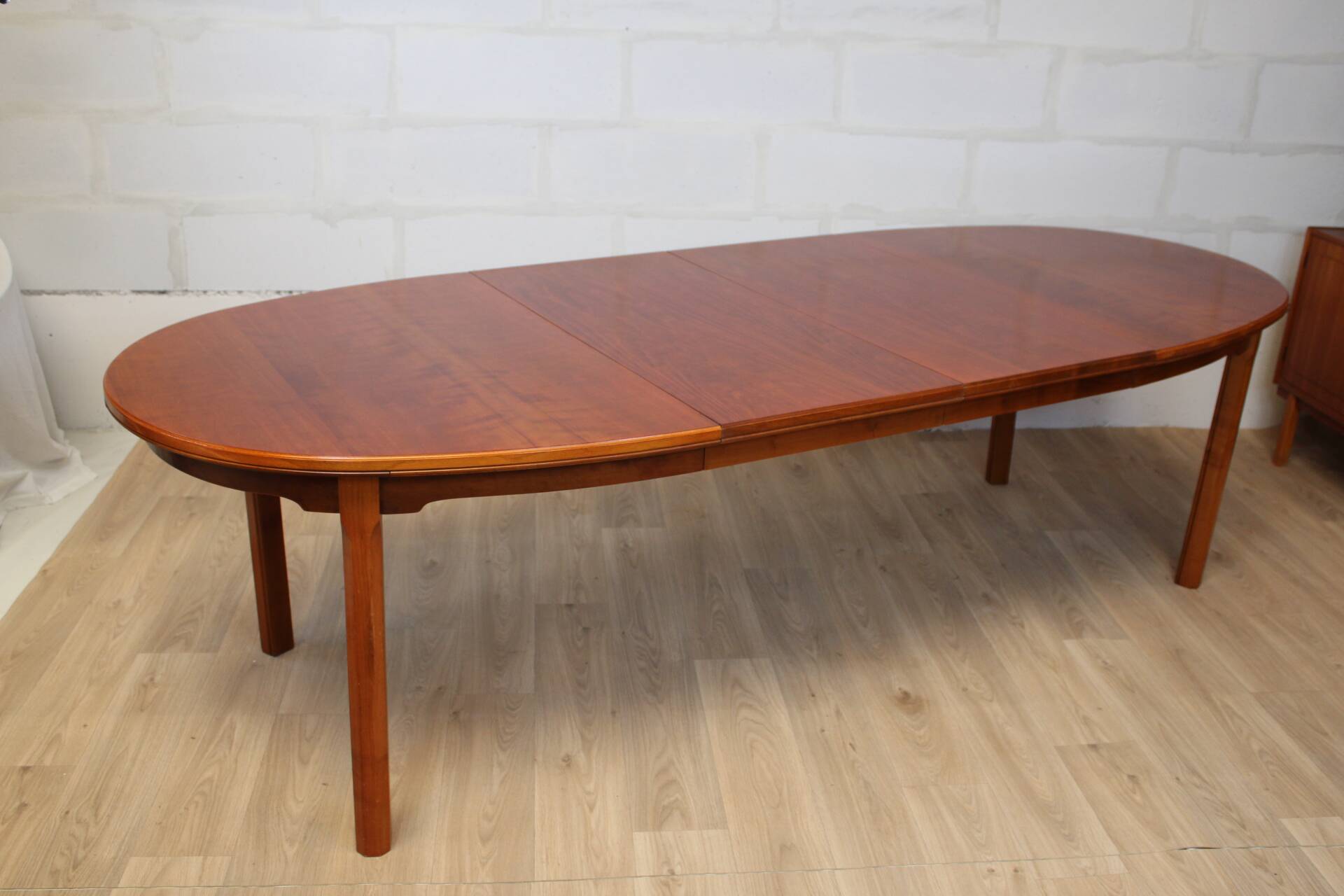 Vintage oval table in XXL cherry wood 1960s Sweden