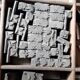 Printing cabinet 16 drawers with these lead letters