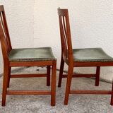 Pair of Scandinavian teak and velvet chairs 1960