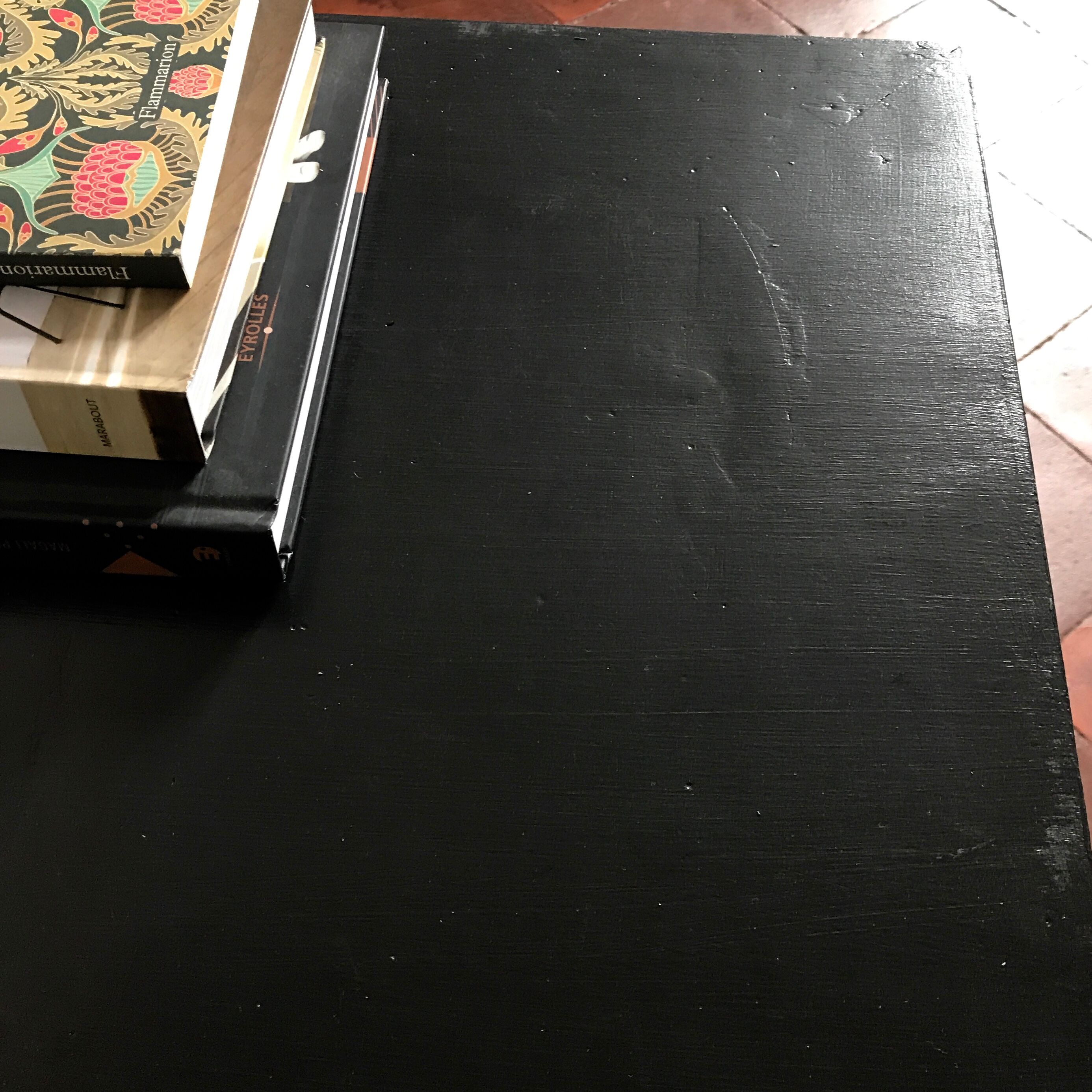 Wooden and black desk