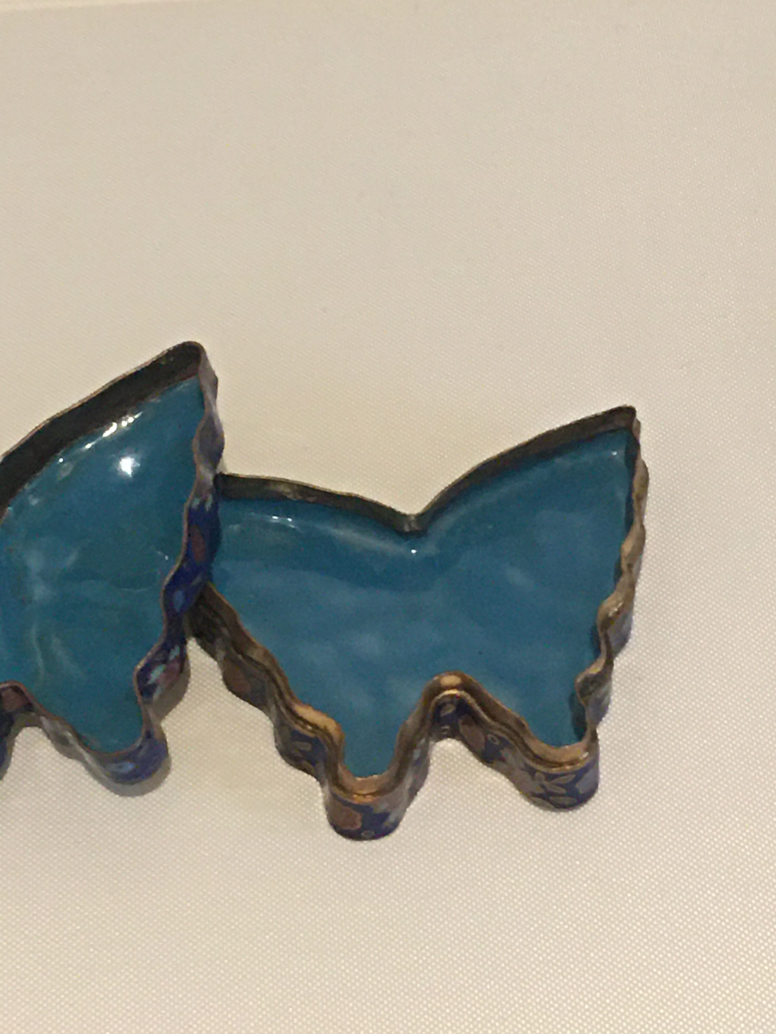 Enamelled brass butterfly box