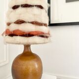Lamp in stoneware lampshade vintage wool