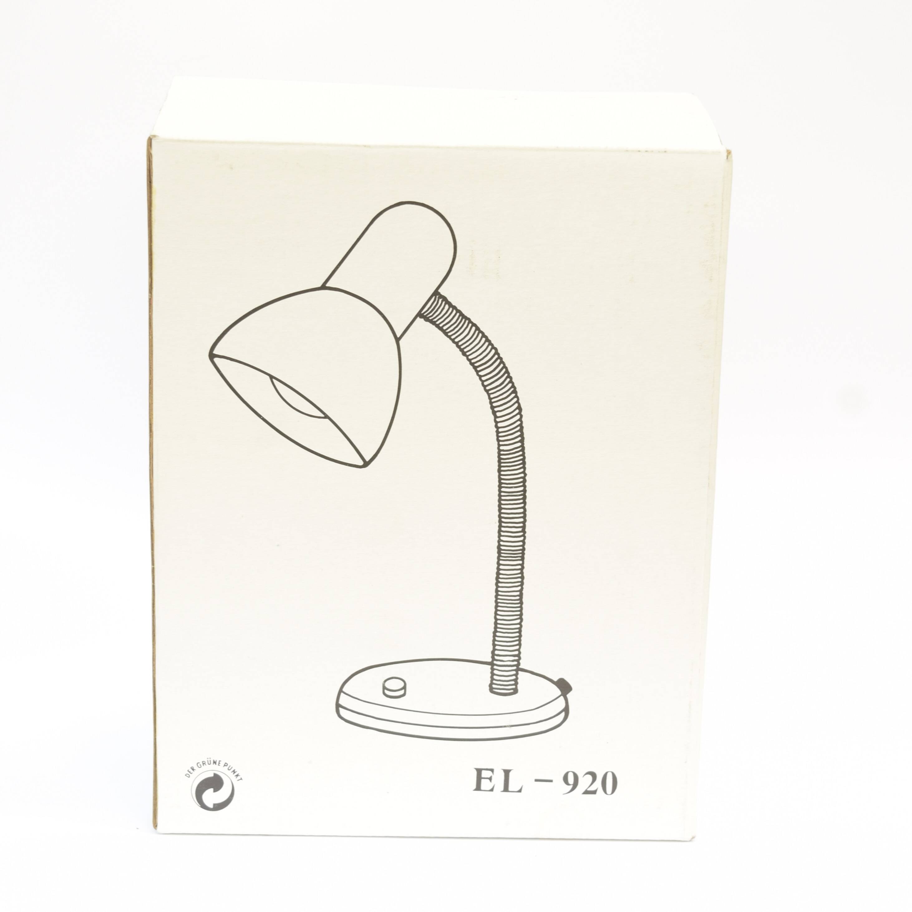 Small yellow metal desk lamp - new in its box - 1990