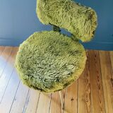 70s Pelfran chair with green fur