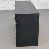 Black and chrome 8-drawer chest of drawers from the 70s - 80s