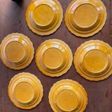 Set of 7 honey-colored plates in glazed clay Pottery Ravel