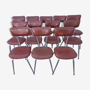Suite de 12 chaises vintage