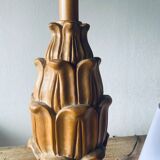 Large carved wooden lamp