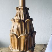 Large carved wooden lamp