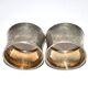 Set of 2 antique napkin rings in 800 Solid SILVER - monogrammed ring