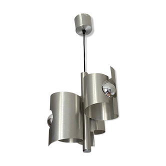 Suspension « space age » aluminium courbé 1970