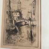 Ink drawing signed P. Baudier