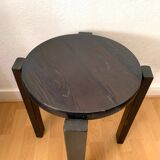 Black lacquered wooden stool
