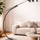 Vintage arc floor lamp with a chrome metal balance, 1970.